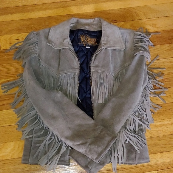 🍁Vintage 1960s🍁Suede Fringe Biker Jacket - Picture 5 of 7